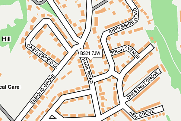 BS21 7JW map - OS OpenMap – Local (Ordnance Survey)