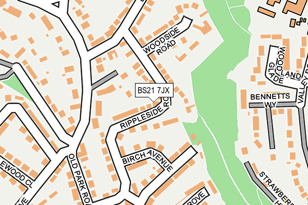 BS21 7JX map - OS OpenMap – Local (Ordnance Survey)
