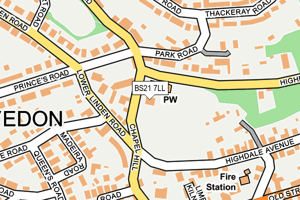 BS21 7LL map - OS OpenMap – Local (Ordnance Survey)