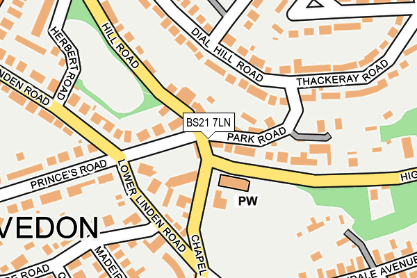BS21 7LN map - OS OpenMap – Local (Ordnance Survey)