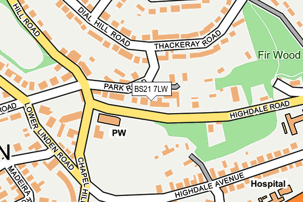 BS21 7LW map - OS OpenMap – Local (Ordnance Survey)
