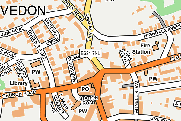 BS21 7NL map - OS OpenMap – Local (Ordnance Survey)