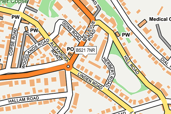 BS21 7NR map - OS OpenMap – Local (Ordnance Survey)