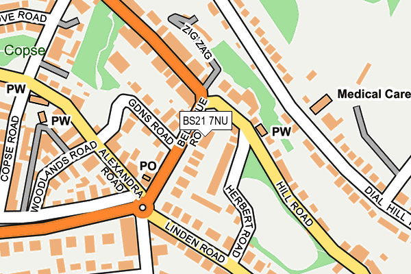 BS21 7NU map - OS OpenMap – Local (Ordnance Survey)