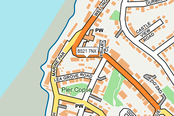BS21 7NX map - OS OpenMap – Local (Ordnance Survey)