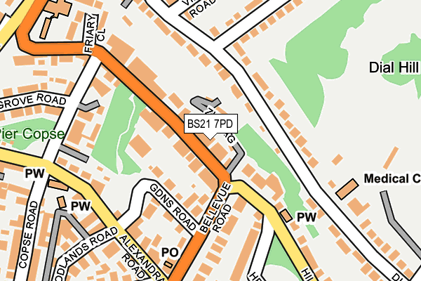 BS21 7PD map - OS OpenMap – Local (Ordnance Survey)