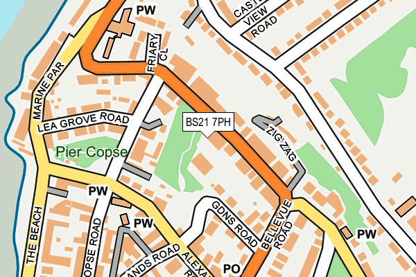 BS21 7PH map - OS OpenMap – Local (Ordnance Survey)