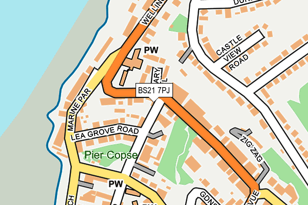 BS21 7PJ map - OS OpenMap – Local (Ordnance Survey)