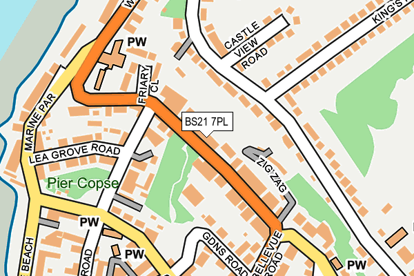BS21 7PL map - OS OpenMap – Local (Ordnance Survey)