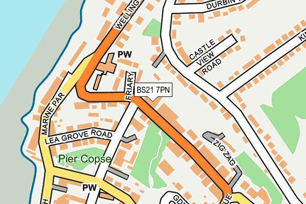 BS21 7PN map - OS OpenMap – Local (Ordnance Survey)