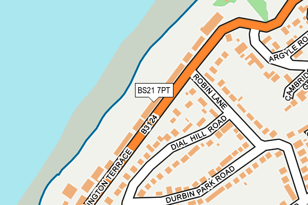 BS21 7PT map - OS OpenMap – Local (Ordnance Survey)