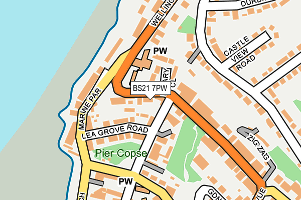 BS21 7PW map - OS OpenMap – Local (Ordnance Survey)