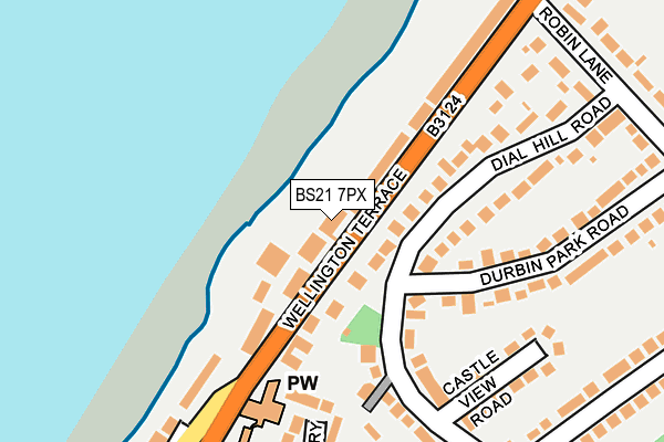 BS21 7PX map - OS OpenMap – Local (Ordnance Survey)