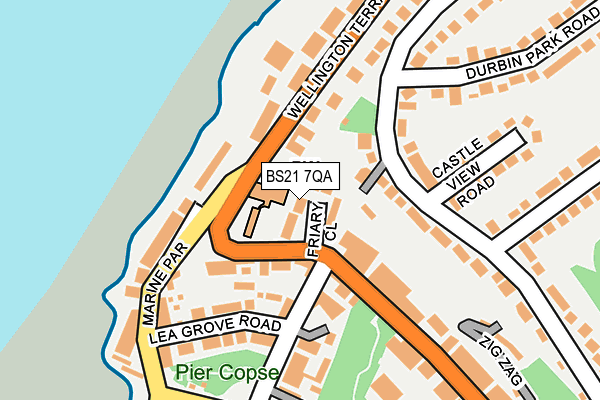 BS21 7QA map - OS OpenMap – Local (Ordnance Survey)