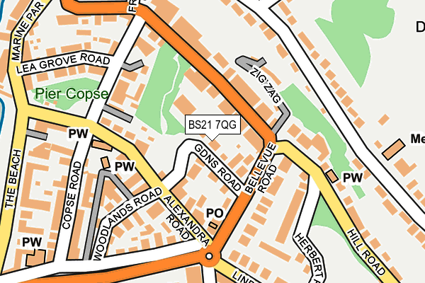 BS21 7QG map - OS OpenMap – Local (Ordnance Survey)