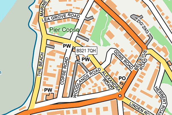 BS21 7QH map - OS OpenMap – Local (Ordnance Survey)