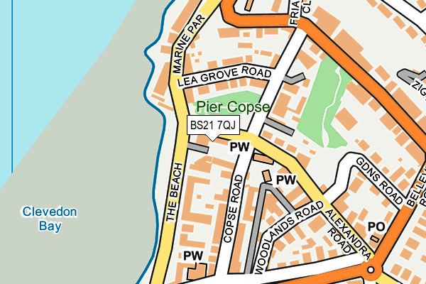 BS21 7QJ map - OS OpenMap – Local (Ordnance Survey)