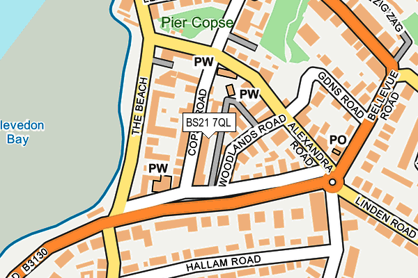 BS21 7QL map - OS OpenMap – Local (Ordnance Survey)
