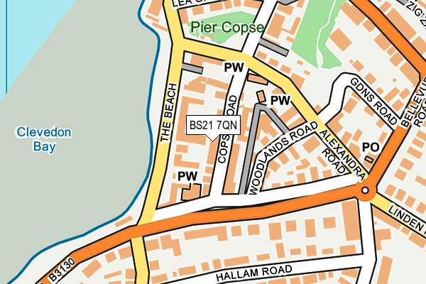 BS21 7QN map - OS OpenMap – Local (Ordnance Survey)