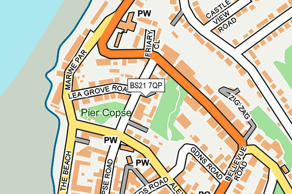 BS21 7QP map - OS OpenMap – Local (Ordnance Survey)