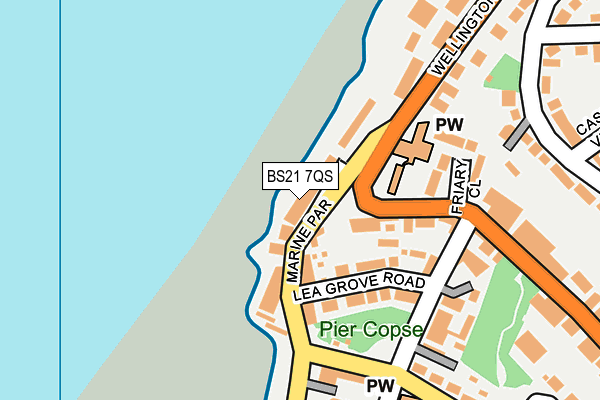 BS21 7QS map - OS OpenMap – Local (Ordnance Survey)