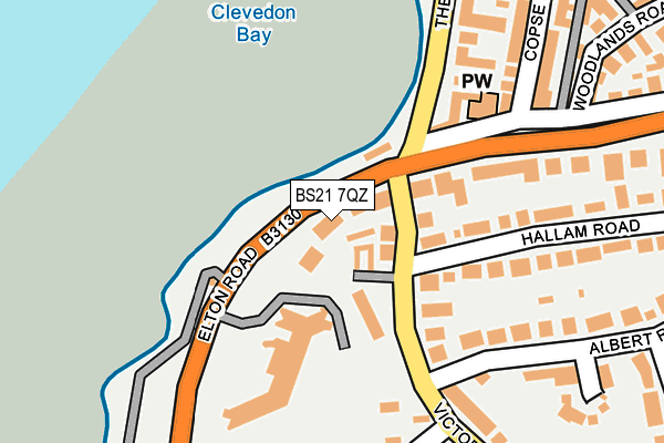 BS21 7QZ map - OS OpenMap – Local (Ordnance Survey)