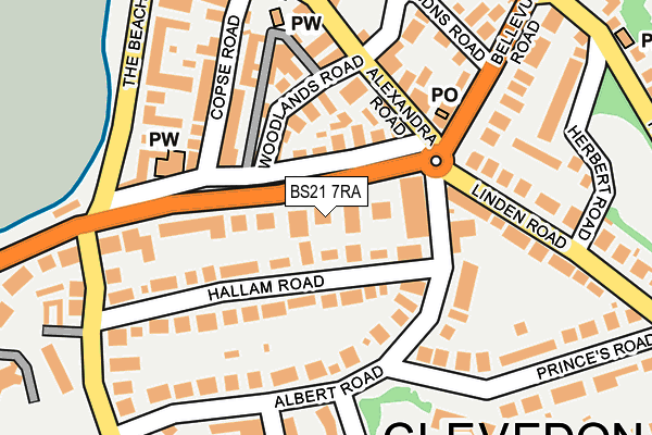BS21 7RA map - OS OpenMap – Local (Ordnance Survey)