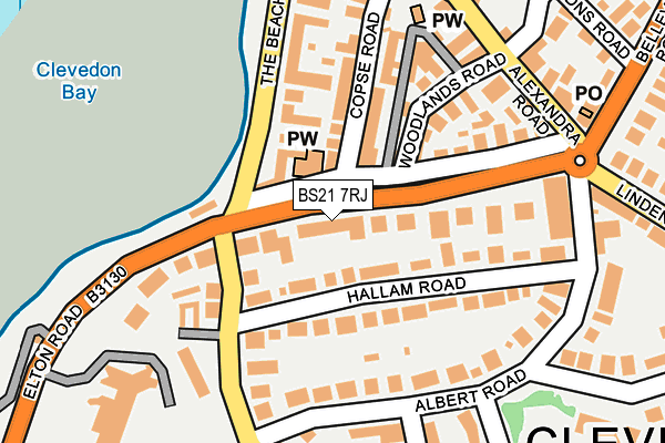 BS21 7RJ map - OS OpenMap – Local (Ordnance Survey)