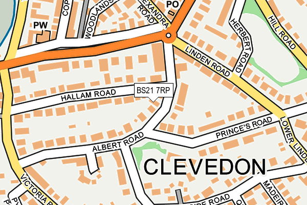 BS21 7RP map - OS OpenMap – Local (Ordnance Survey)