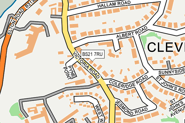 BS21 7RU map - OS OpenMap – Local (Ordnance Survey)