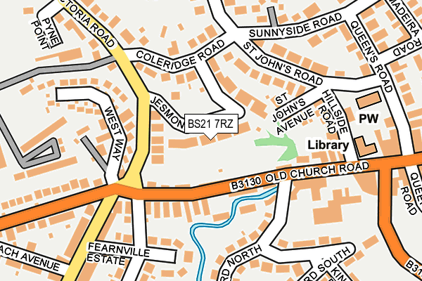 BS21 7RZ map - OS OpenMap – Local (Ordnance Survey)