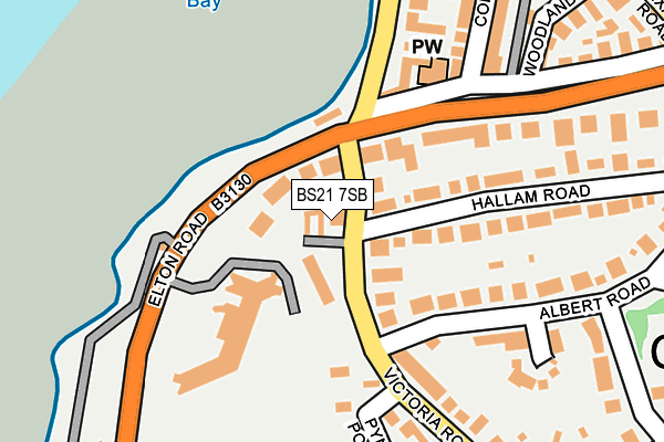 BS21 7SB map - OS OpenMap – Local (Ordnance Survey)