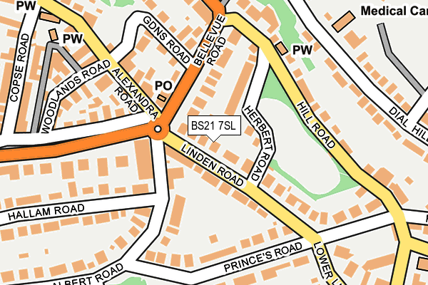 BS21 7SL map - OS OpenMap – Local (Ordnance Survey)