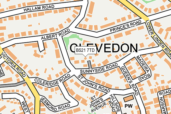 BS21 7TD map - OS OpenMap – Local (Ordnance Survey)