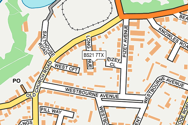 BS21 7TX map - OS OpenMap – Local (Ordnance Survey)