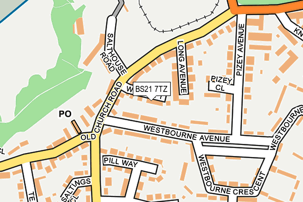 BS21 7TZ map - OS OpenMap – Local (Ordnance Survey)