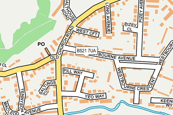 BS21 7UA map - OS OpenMap – Local (Ordnance Survey)