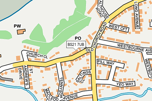 BS21 7UB map - OS OpenMap – Local (Ordnance Survey)