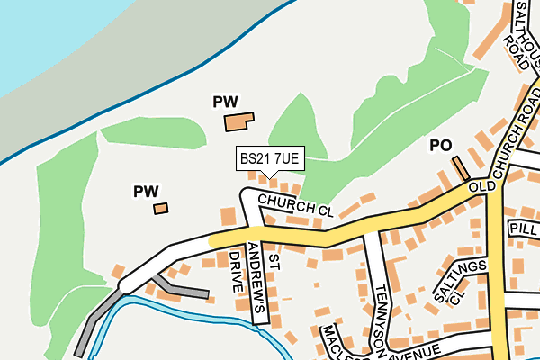 BS21 7UE map - OS OpenMap – Local (Ordnance Survey)