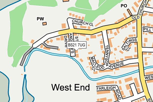 BS21 7UG map - OS OpenMap – Local (Ordnance Survey)