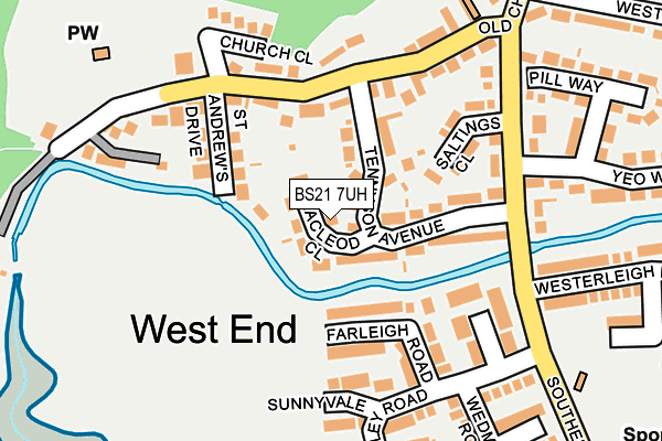 BS21 7UH map - OS OpenMap – Local (Ordnance Survey)