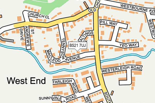 BS21 7UJ map - OS OpenMap – Local (Ordnance Survey)