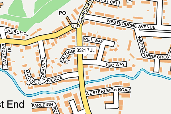 BS21 7UL map - OS OpenMap – Local (Ordnance Survey)