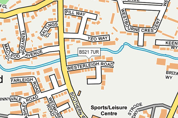BS21 7UR map - OS OpenMap – Local (Ordnance Survey)
