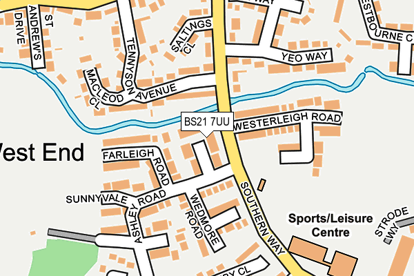 BS21 7UU map - OS OpenMap – Local (Ordnance Survey)