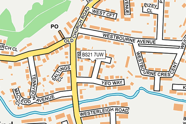 BS21 7UW map - OS OpenMap – Local (Ordnance Survey)