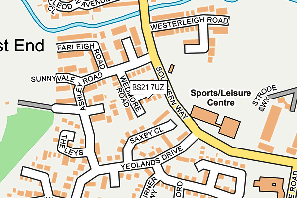 BS21 7UZ map - OS OpenMap – Local (Ordnance Survey)