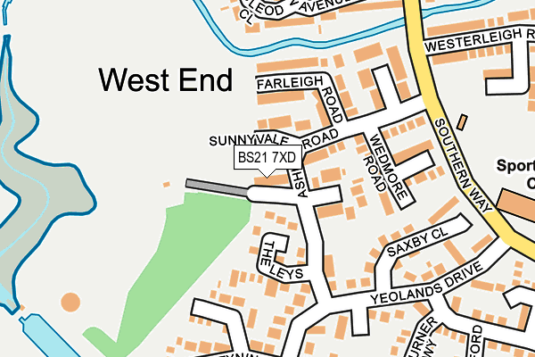 BS21 7XD map - OS OpenMap – Local (Ordnance Survey)