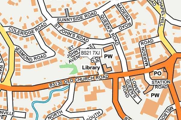 BS21 7XJ map - OS OpenMap – Local (Ordnance Survey)