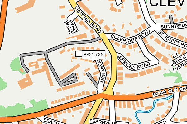 BS21 7XN map - OS OpenMap – Local (Ordnance Survey)